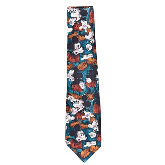 Disney Mickey & Co Vintage Men's Mickey Mouse Silk Patterned Tie - Picture 1 of 3
